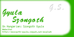 gyula szongoth business card